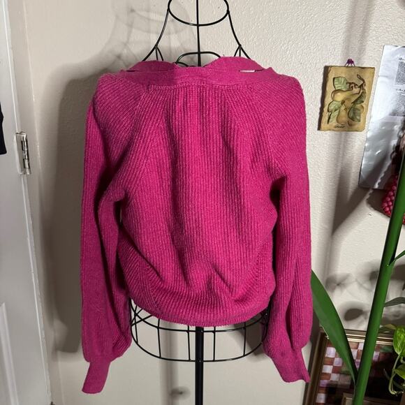 Anthropologie Faux Wrap Knit Sweater M - Picture 4 of 8